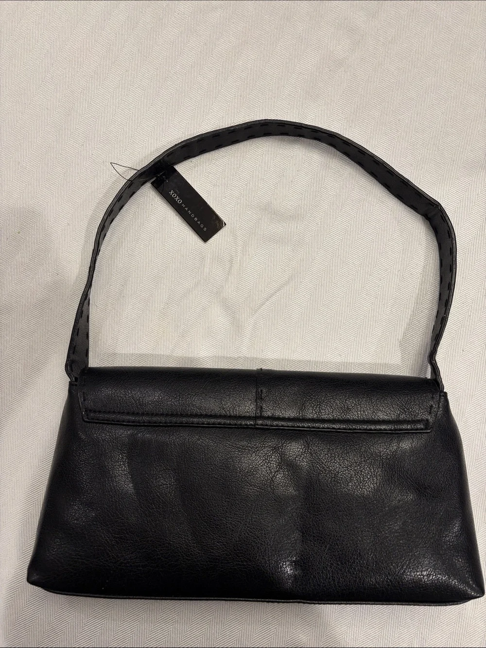 XOXO Black Stud-Trim Faux Leather Shoulder Bag